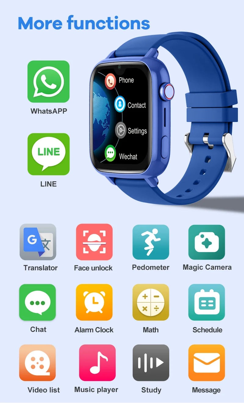 Smartwatch dla dzieci 4G GPS WiFi wideorozmowy SOS KGG