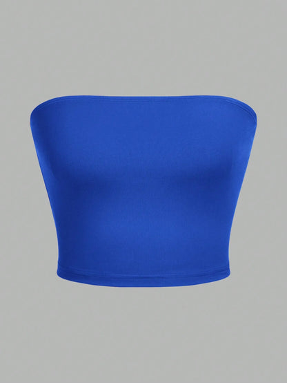 Top Bandeau Damski bez Ramiączek Crop – Zestaw 3 Sztuk na Imprezę i Lato
