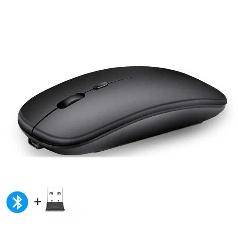 Mysz bezprzewodowa Bluetooth 2.4GHz cicha ładowana USB 1600 DPI