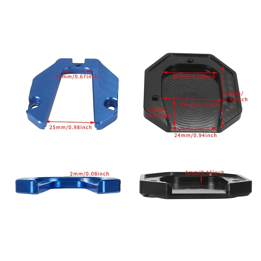 Scooter Motorbike Accessories Extension Foot Pad Support Plate Aluminum Alloy Motorcycle Bike Kickstand Extender Foot Side Stand