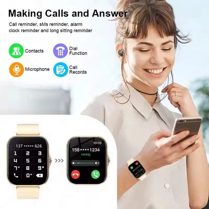 Smartwatch z rozmowami Bluetooth, monitorem zdrowia i GPS – ekran 2,01"