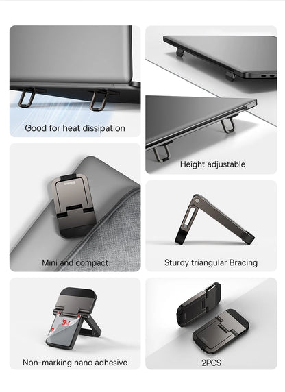Baseus Składana Podstawka pod Laptopa Aluminiowa - Regulowana Wysokość, Para