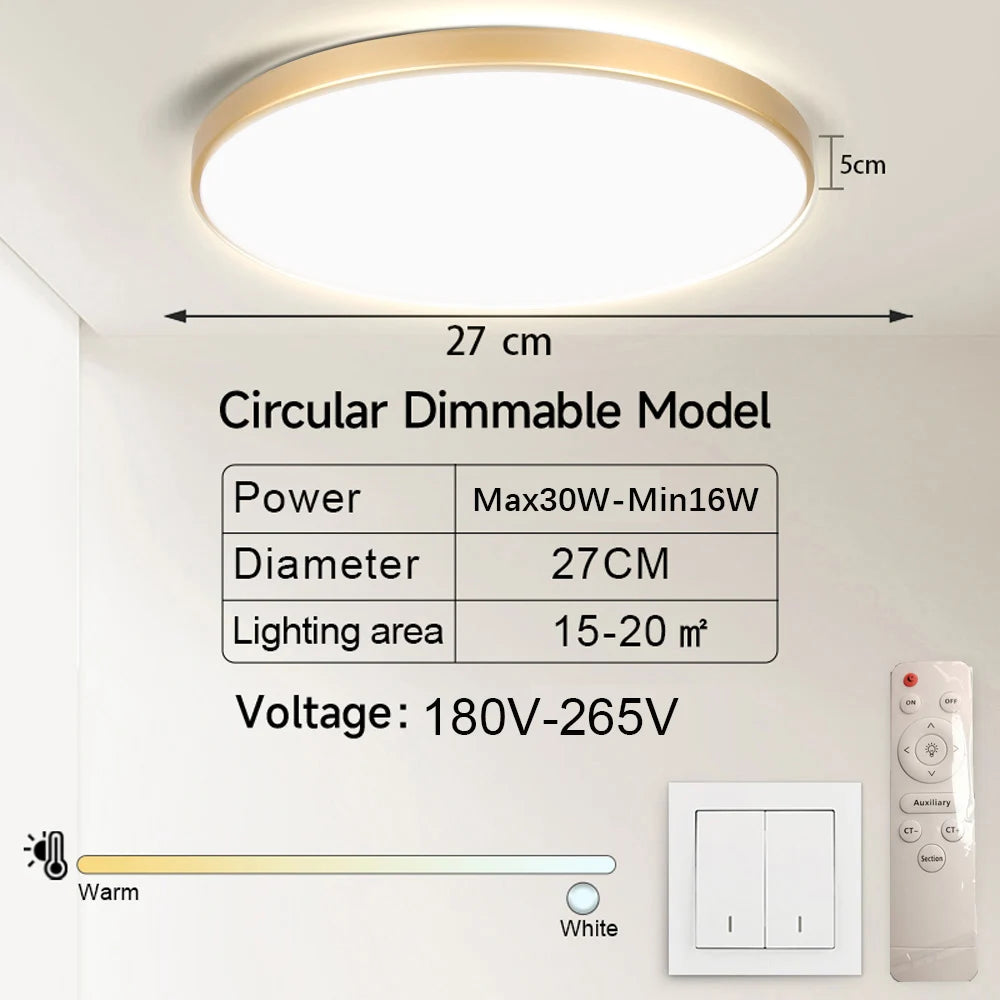 Lampa sufitowa LED 15W-50W | Plafon do kuchni, salonu, sypialni | 3000K/4000K/6500K | 220V