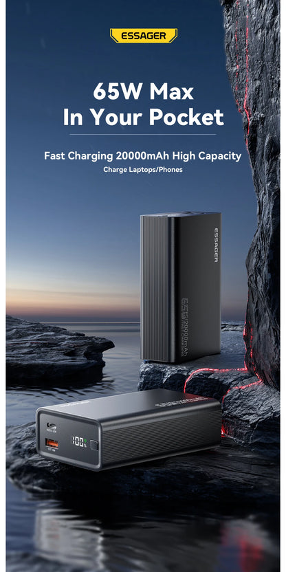 Power Bank 20000mAh PD 65W Szybkie Ładowanie iPhone