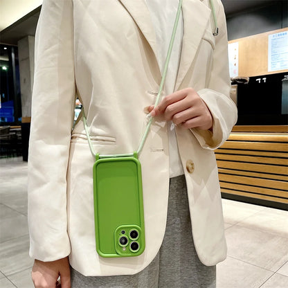 Etui z paskiem przez ramię do iPhone - regulowany sznurek, ochrona przed zarysowaniem