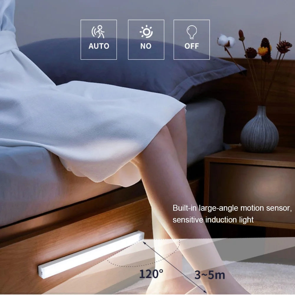 Lampka LED z czujnikiem ruchu, ładowanie USB-C, do kuchni, szafy i schodów