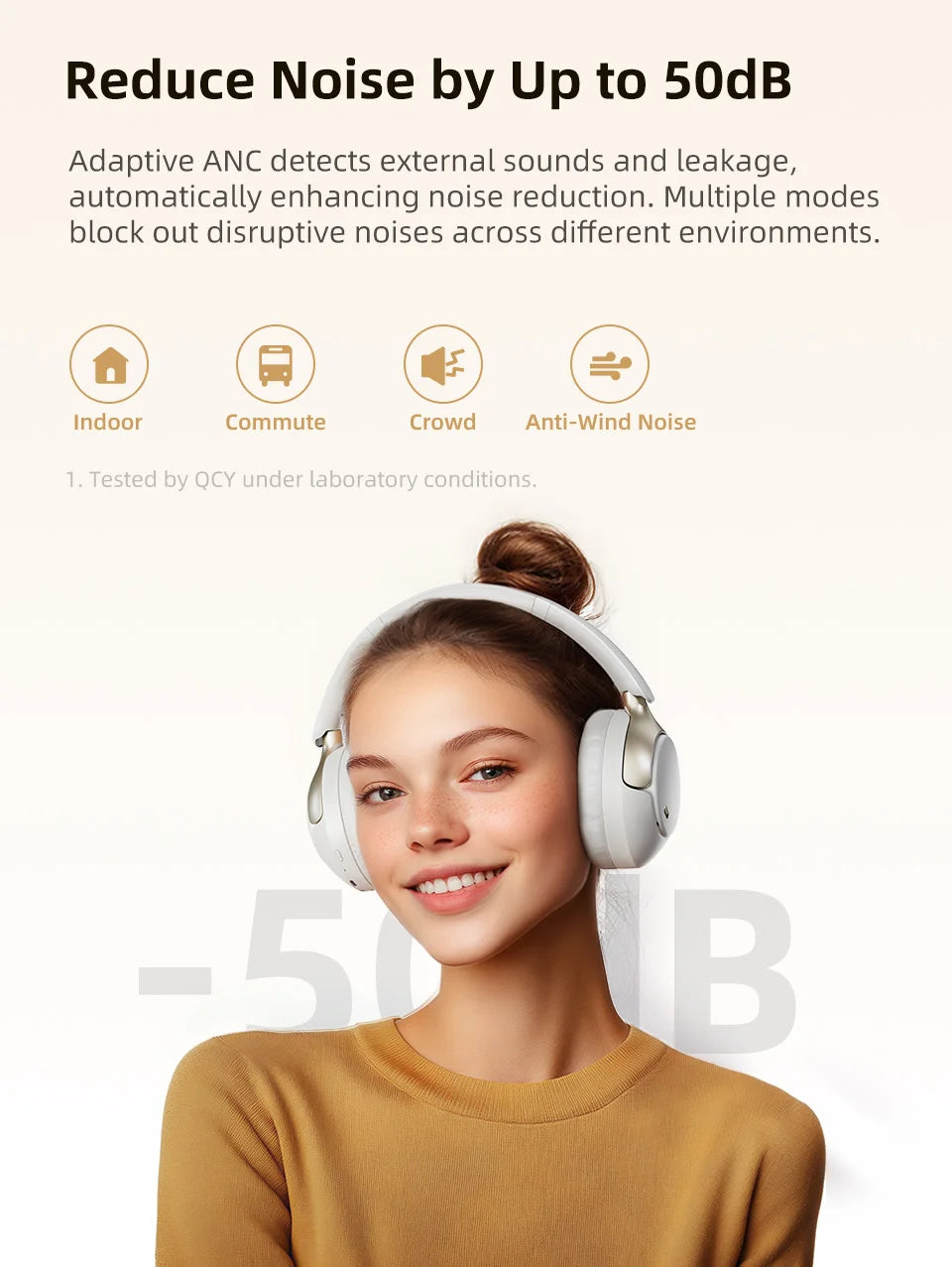 Słuchawki ANC QCY H3 Pro — LDAC, Hi-Res, -50dB, Dźwięk Przestrzenny