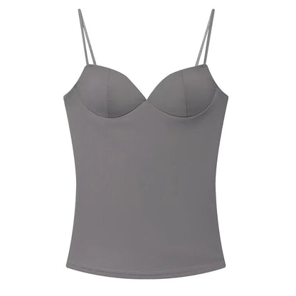 Gorsetowy Top Damski Crop na Ramiączkach – Brązowy Bustier Bodycon Backless