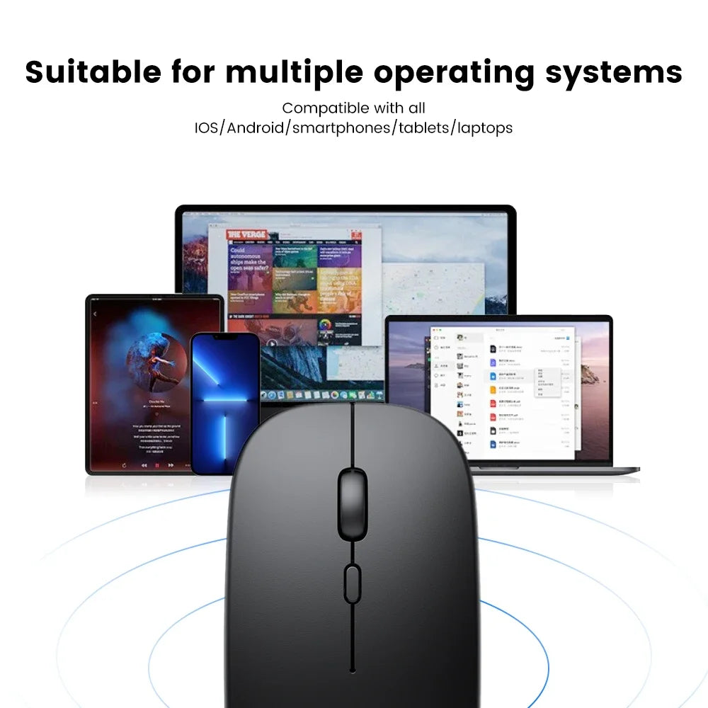 Mysz bezprzewodowa Bluetooth 2.4GHz cicha ładowana USB 1600 DPI