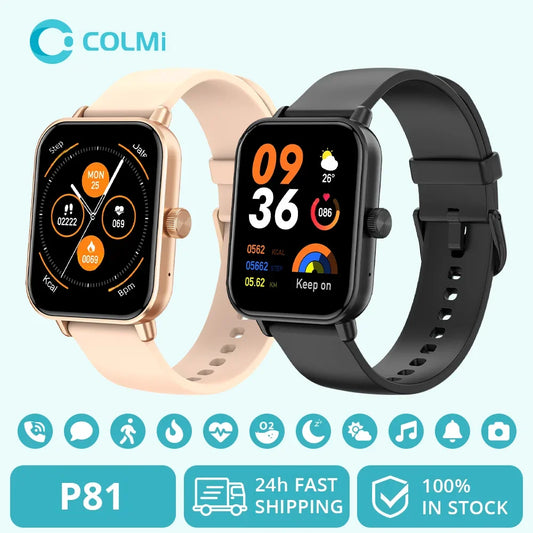Smartwatch COLMI P81 z rozmowami Bluetooth, monitorem zdrowia 24H i 100+ trybami sportowymi