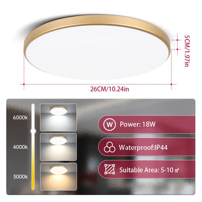 Plafon LED 18W/30W/40W IP44 do łazienki, kuchni i salonu – zimna, neutralna i ciepła biel