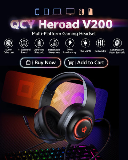 Słuchawki Bluetooth QCY Heroad V200 - 50mm Driver