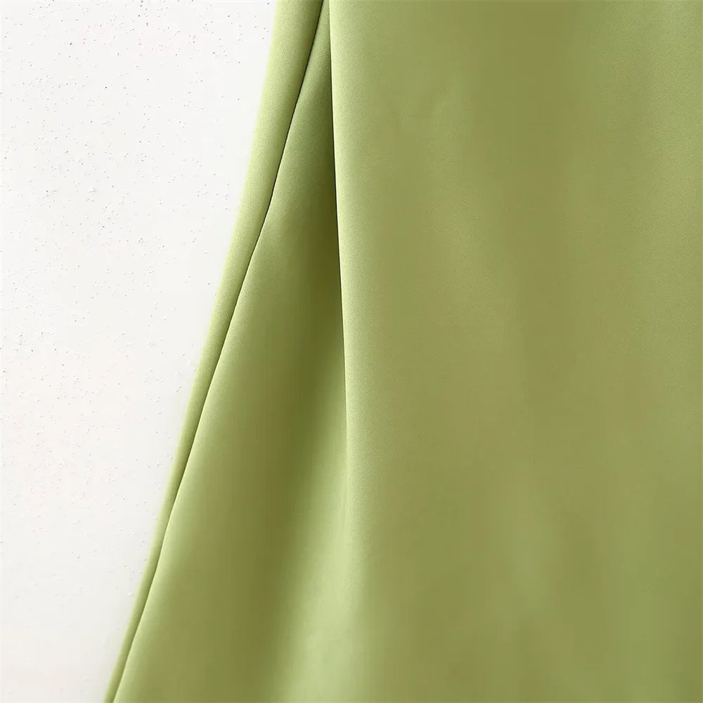 Satynowa Sukienka Halter Maxi z Odkrytymi Plecami – Wesele Studniówka Lato