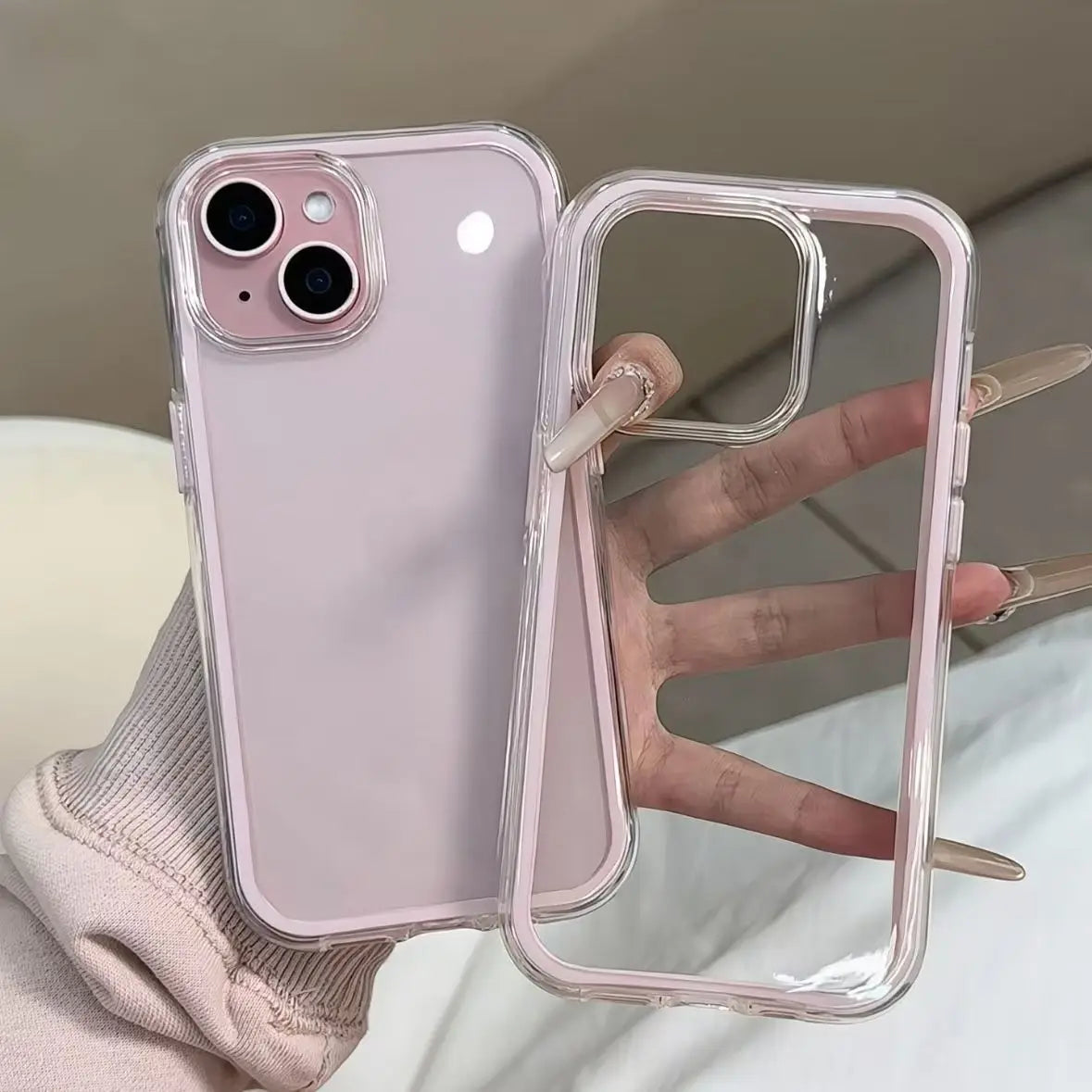 Etui na iPhone z kolorową ramką – przezroczyste, ochronne | iPhone 17 16 15 14 13 12 11 Pro Max Plus