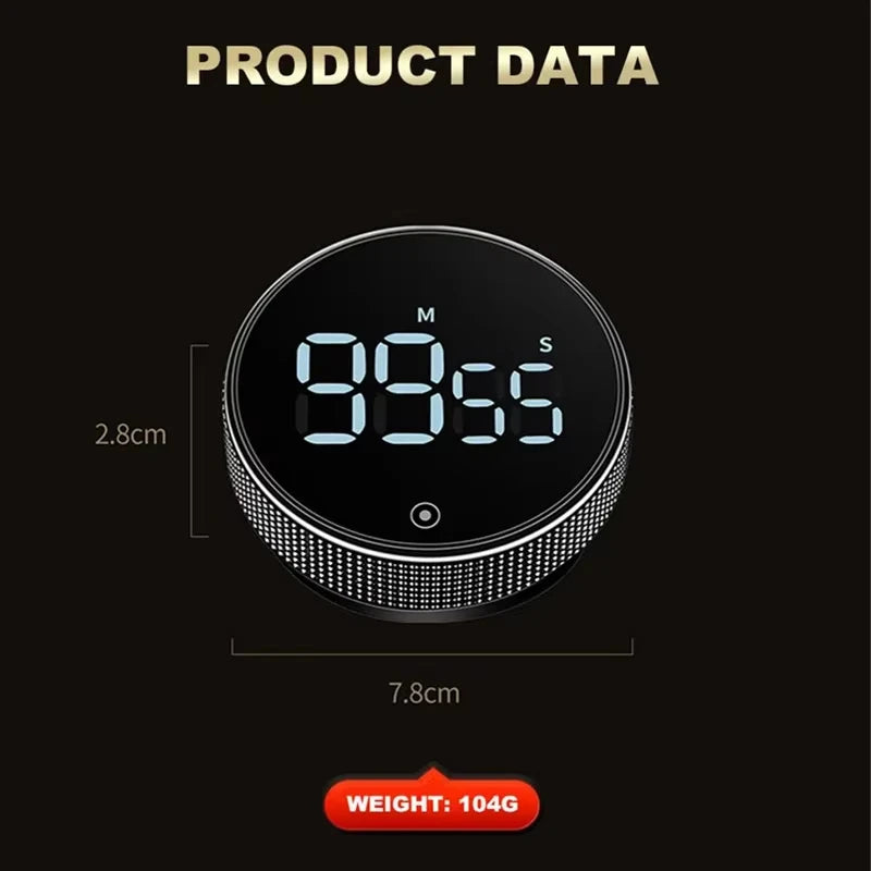 Magnetyczny Timer Kuchenny Obrotowy – Cyfrowy Minutnik do Gotowania