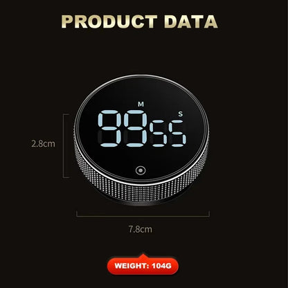 Magnetyczny Timer Kuchenny Obrotowy – Cyfrowy Minutnik do Gotowania