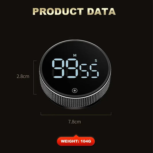 Magnetyczny Timer Kuchenny Obrotowy – Cyfrowy Minutnik do Gotowania