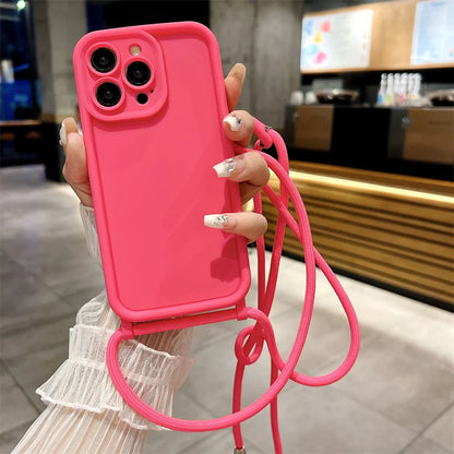 Etui z paskiem przez ramię do iPhone - regulowany sznurek, ochrona przed zarysowaniem