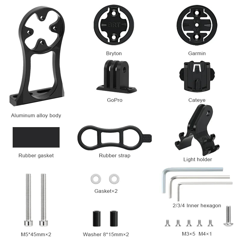 RIDERACE Bicycle Computer Holder Bike Handlebar Camera Mount Cycling Stopwatch Speedometer Bracket for Garmin Edge Bryton CatEye