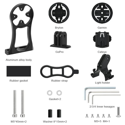 RIDERACE Bicycle Computer Holder Bike Handlebar Camera Mount Cycling Stopwatch Speedometer Bracket for Garmin Edge Bryton CatEye