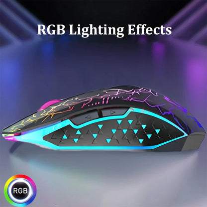 Mysz Bezprzewodowa Gaming Dual-Mode Bluetooth 5.2 + 2.4G RGB 6 Przycisków DPI 800/1200/1600 USB-C
