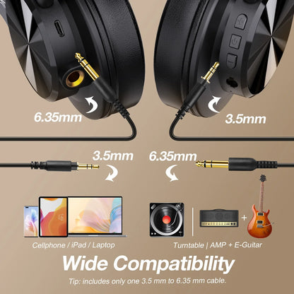 Słuchawki Bluetooth OneOdio Fusion A70 — Hi-Res Audio, 72H, Studio & DJ