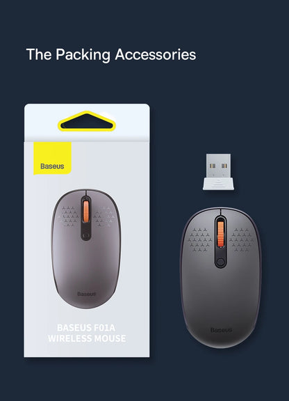 Baseus F01B Mysz Bezprzewodowa Bluetooth 3w1 (BT5.0 + BT3.0 + 2.4GHz) 1600DPI Cicha Ergonomiczna