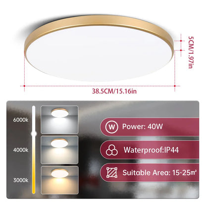Plafon LED 18W/30W/40W IP44 do łazienki, kuchni i salonu – zimna, neutralna i ciepła biel