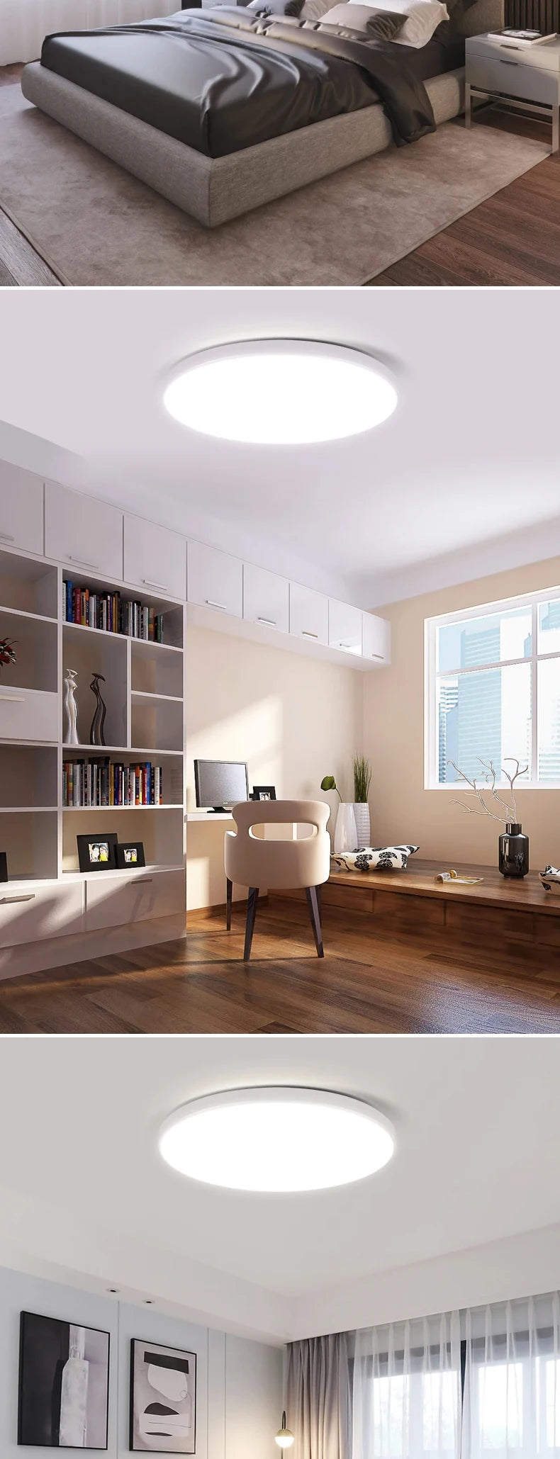 Plafon LED 18W/30W/40W IP44 do łazienki, kuchni i salonu – zimna, neutralna i ciepła biel