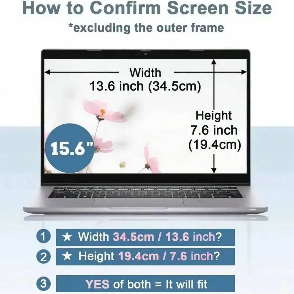 Filtr Prywatności na Ekran Laptopa 12.5 13.3 14 15.6 16 17.3 cali – Ochrona Anti-Spy
