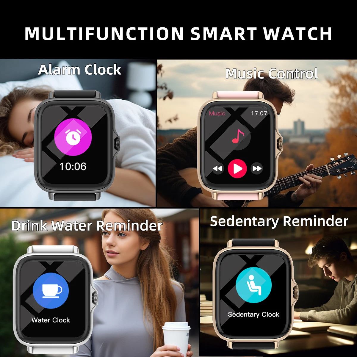 Smartwatch DESERTCAT 1.83'' – Rozmowy, Powiadomienia, Monitor Snu i Sportu
