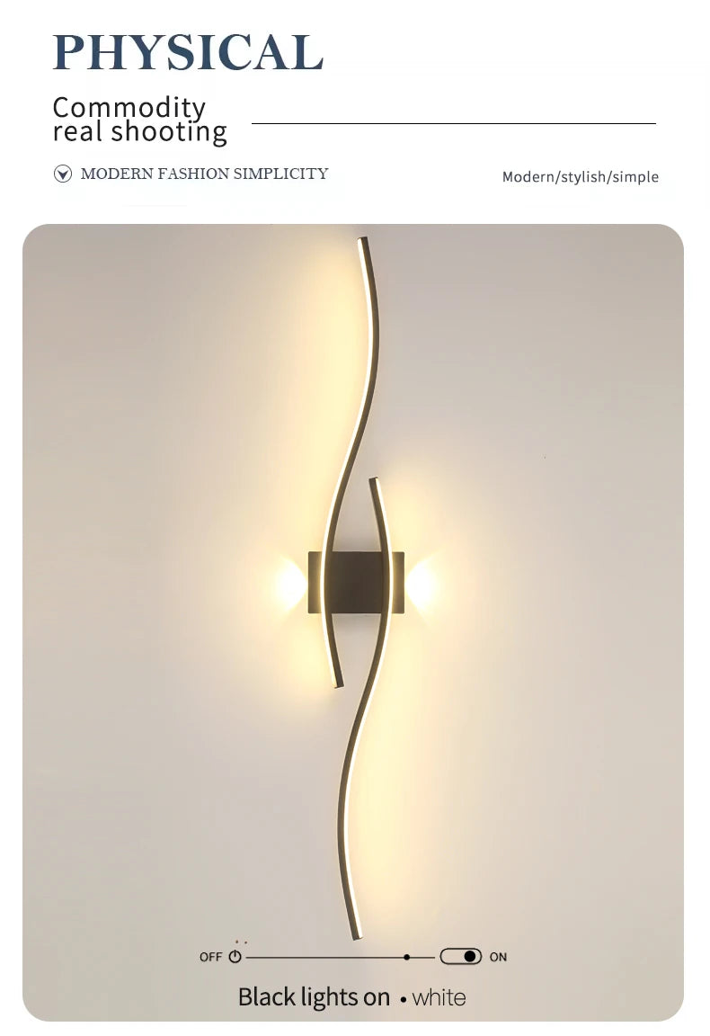 Kinkiet LED Ścienny Aluminiowy 12-18W Salon Sypialnia TV 60-80cm Czarny