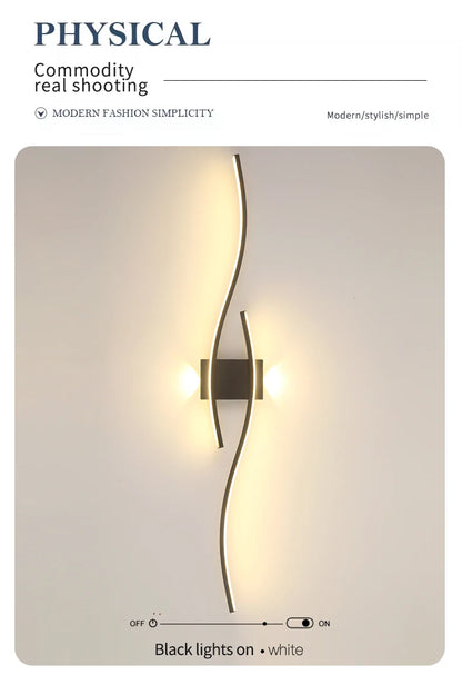 Kinkiet LED Ścienny Aluminiowy 12-18W Salon Sypialnia TV 60-80cm Czarny