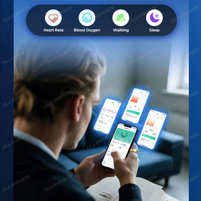 Smartring R09 – Pierścień Smart z Etui | Tętno, SpO2, Temperatura | 5ATM | Android iOS