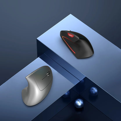 Mysz pionowa bezprzewodowa HXSJ T22 2.4G+BT5.1 ergonomiczna 2400DPI RGB ładowana USB-C