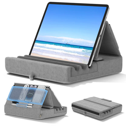 Poduszka pod tablet KDD – składany stojak na iPad do łóżka, kolan i biurka z kieszonką