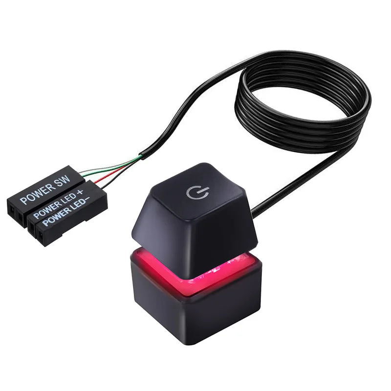 Przełącznik Start/Reset PC z Podświetleniem RGB – Kabel 1,8m