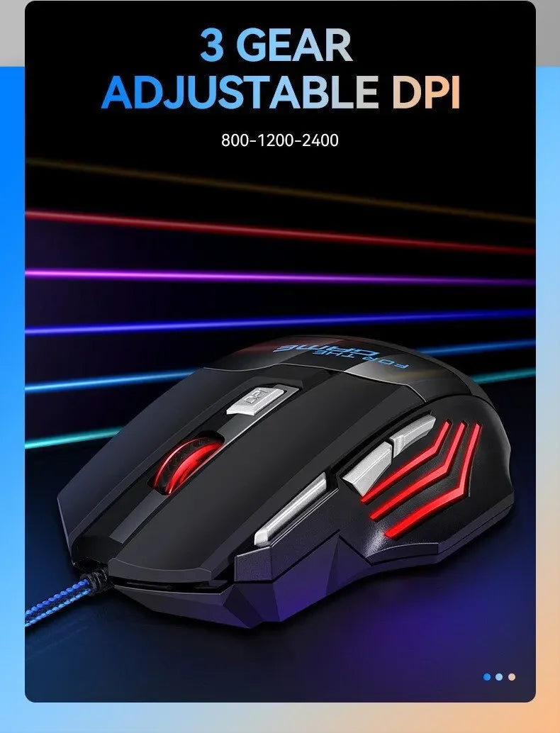 Mysz gamingowa RGB USB przewodowa 7 przycisków 5500 DPI ergonomiczna