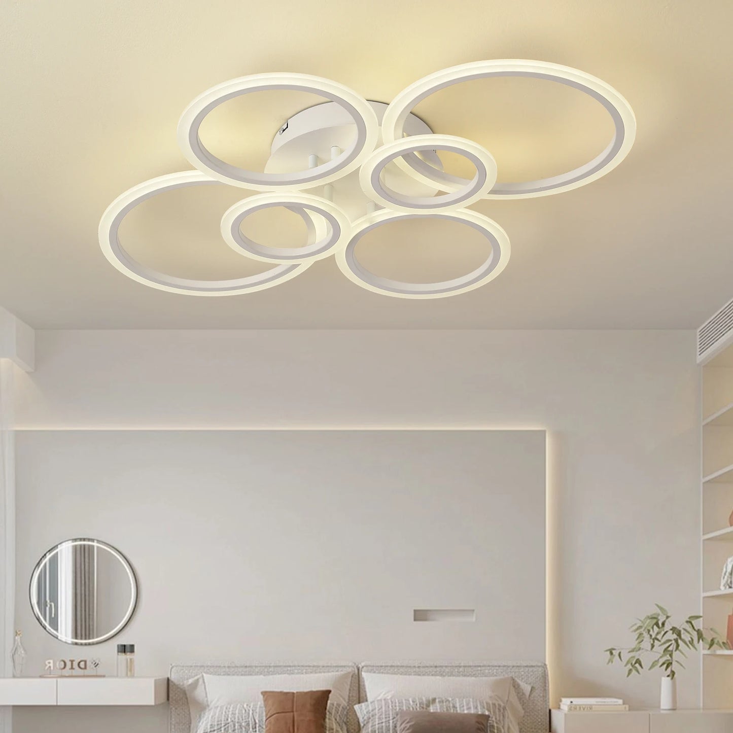 Lampa sufitowa LED do salonu kuchni sypialni - czarna biała - ściemnialna