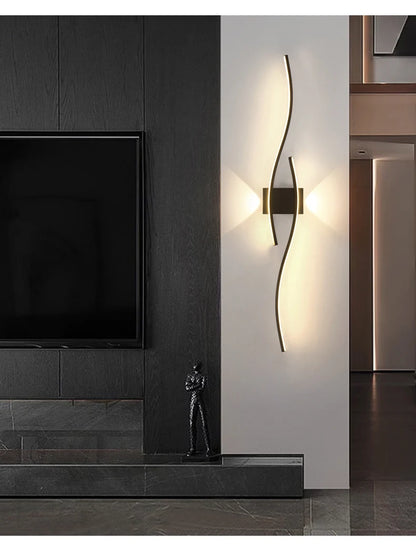 Kinkiet LED Ścienny Aluminiowy 12-18W Salon Sypialnia TV 60-80cm Czarny