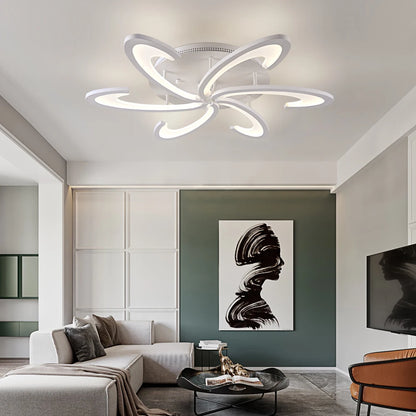 Lampa sufitowa LED Kwiat | Akryl i aluminium | 3 barwy światła | Pilot | 10-15 m²