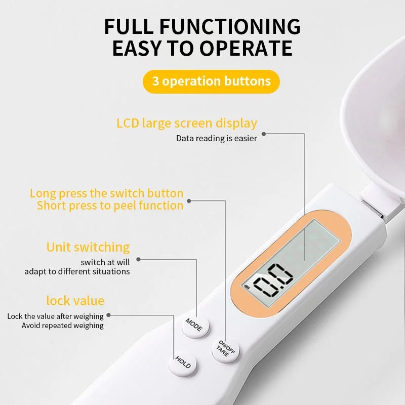 Elektroniczna łyżka z wagą kuchenną 500g / 0,1g – LCD, pomiar mąki, kawy, mleka