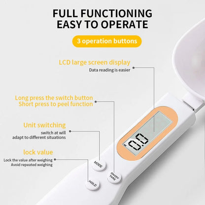 Elektroniczna łyżka z wagą kuchenną 500g / 0,1g – LCD, pomiar mąki, kawy, mleka