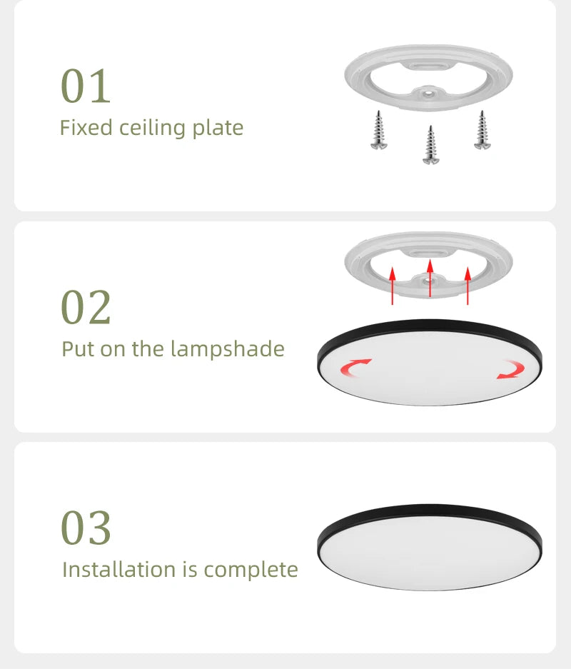Lampa sufitowa LED 15W-50W | Plafon do kuchni, salonu, sypialni | 3000K/4000K/6500K | 220V