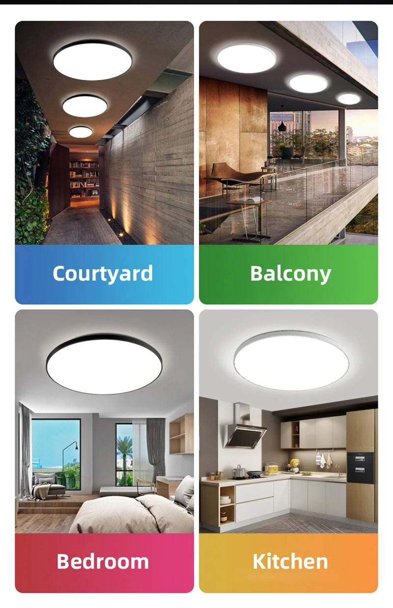 Lampa sufitowa LED 15W-50W | Plafon do kuchni, salonu, sypialni | 3000K/4000K/6500K | 220V
