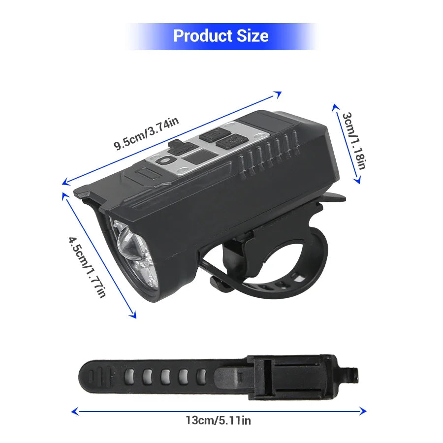 KDULIT 9 LED Bicycle Headlight USB Rechargeable Bike Lamp Super Bright Handlebar Lights Outdoor Waterproof Cycling  Front Light