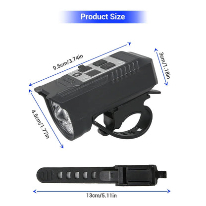 KDULIT 9 LED Bicycle Headlight USB Rechargeable Bike Lamp Super Bright Handlebar Lights Outdoor Waterproof Cycling  Front Light