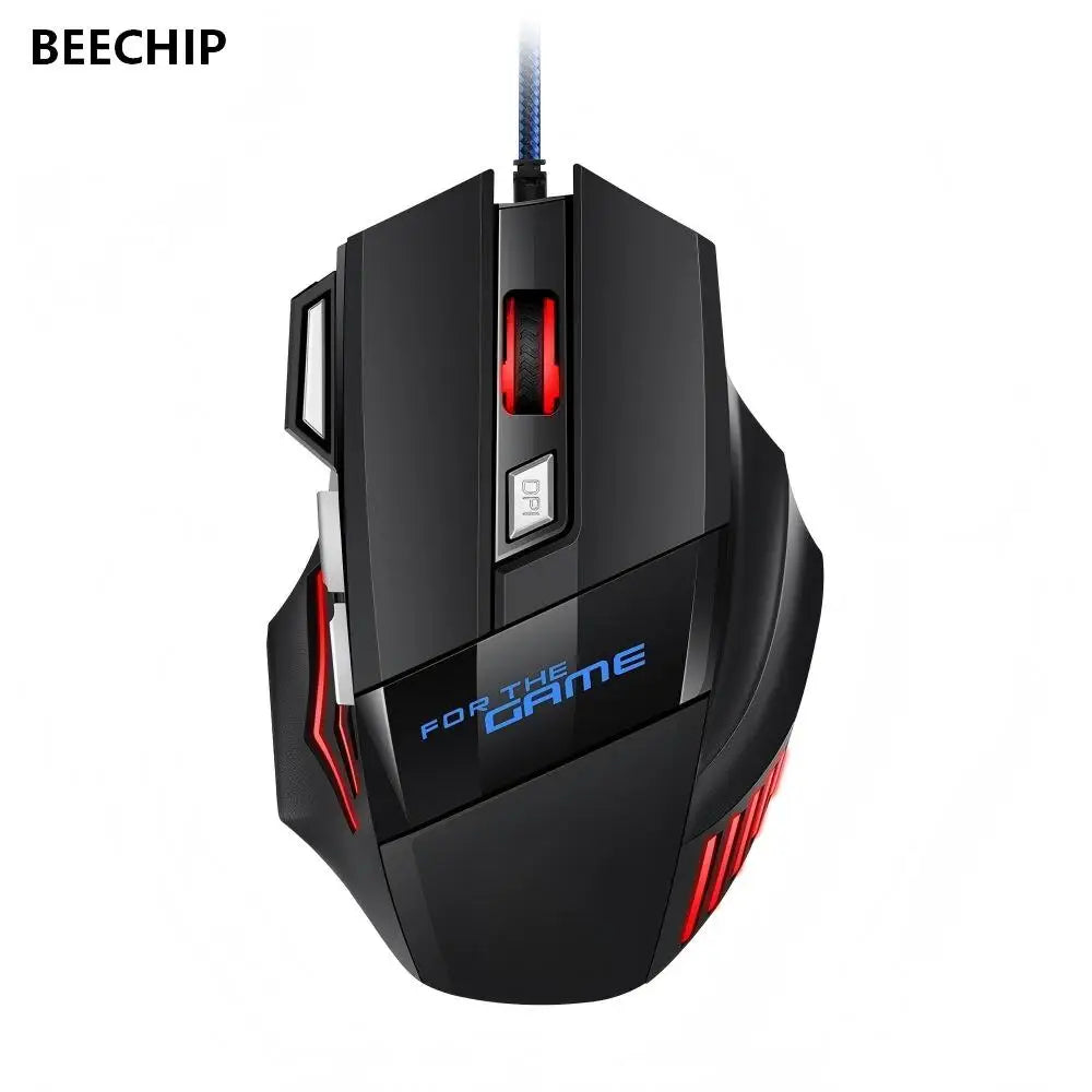 Mysz gamingowa RGB USB przewodowa 7 przycisków 5500 DPI ergonomiczna