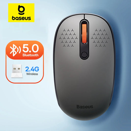 Baseus F01B Mysz Bezprzewodowa Bluetooth 3w1 (BT5.0 + BT3.0 + 2.4GHz) 1600DPI Cicha Ergonomiczna