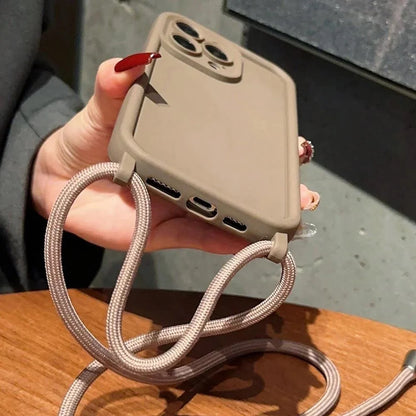 Etui z paskiem przez ramię do iPhone - regulowany sznurek, ochrona przed zarysowaniem